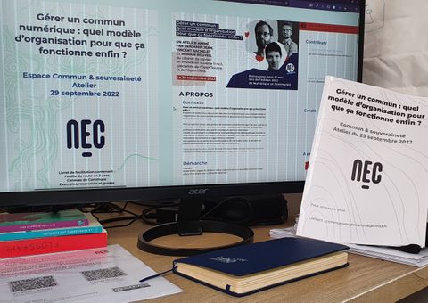 Supports d'animation en cours de réalisation pour l'atelier du 29 septembre à NEC 2022.