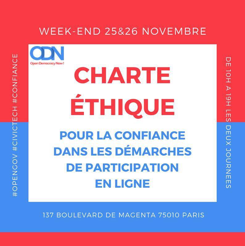Affiche de la Charte éthique pour la confiance dans les démarches de participation en ligne