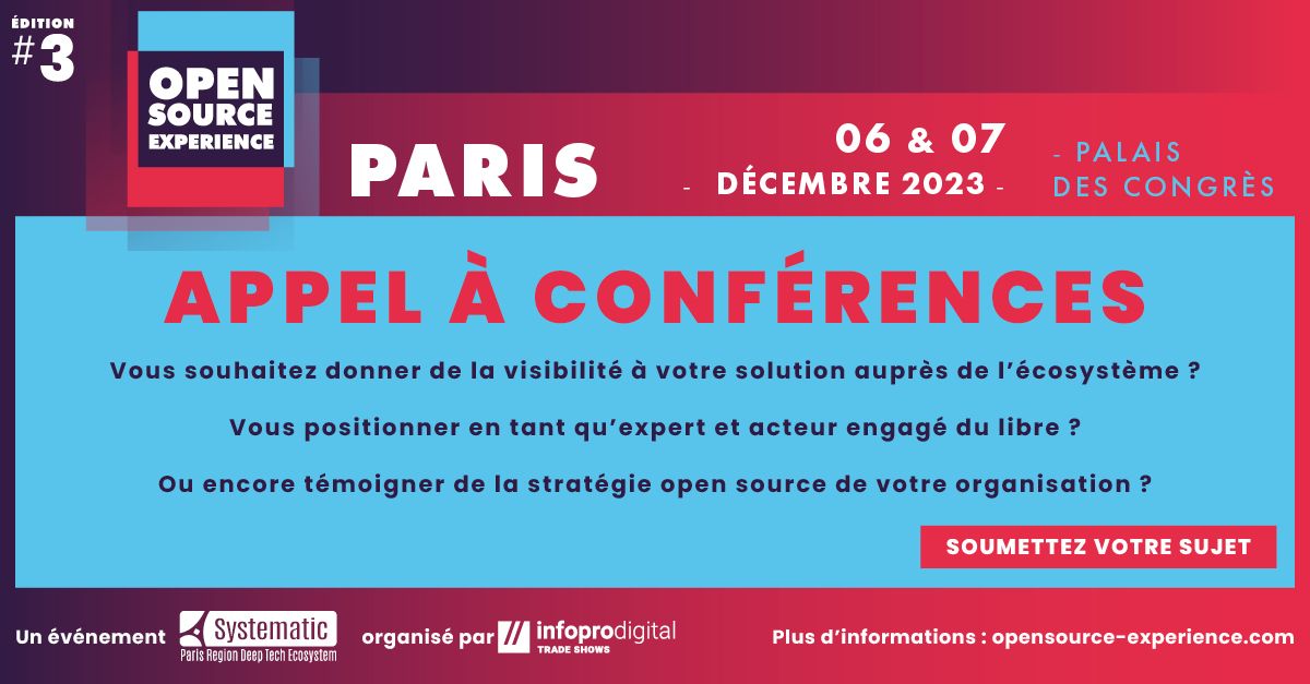 Appel à conférence pour l'édition 2023 d'OSXP